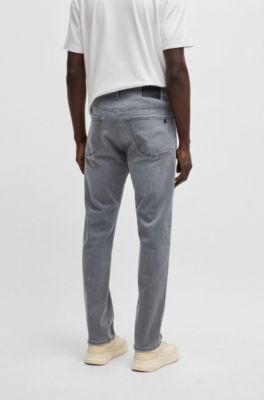 Maine regular-fit jeans in grey soft-motion denim, Grey