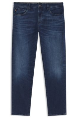 Maine regular-fit jeans in blue comfort-stretch denim, Dark Blue