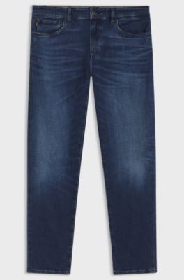 Maine regular-fit jeans in blue comfort-stretch denim, Dark Blue