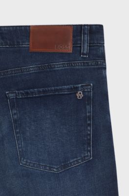 Maine regular-fit jeans in blue comfort-stretch denim, Dark Blue