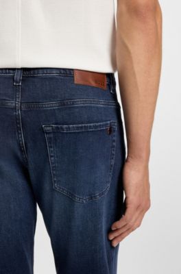 Maine regular-fit jeans in blue comfort-stretch denim, Dark Blue