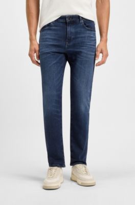 Maine regular-fit jeans in blue comfort-stretch denim, Dark Blue