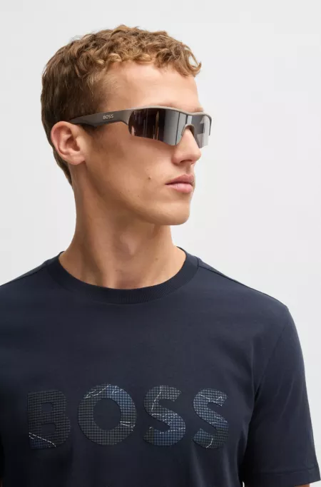 Cotton-jersey T-shirt with logo print