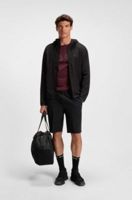 Cotton-jersey T-shirt with logo print, Dark Red