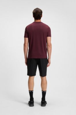 Cotton-jersey T-shirt with logo print, Dark Red