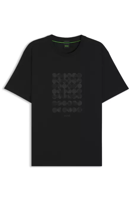 Interlock-cotton T-shirt with circle artwork