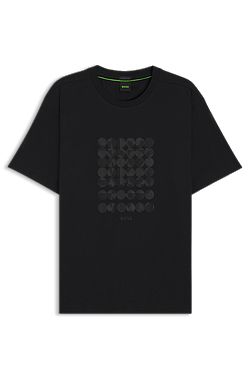 Interlock-cotton T-shirt with circle artwork