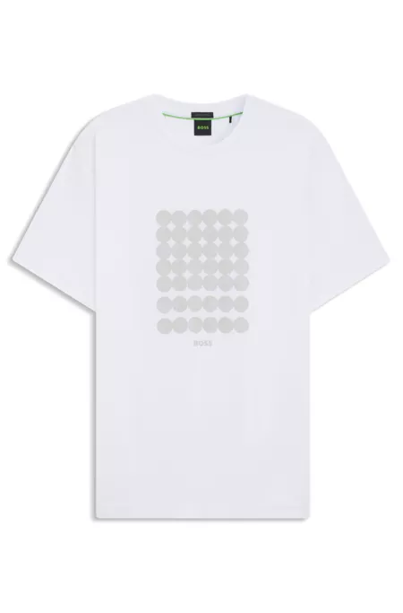 Interlock-cotton T-shirt with circle artwork