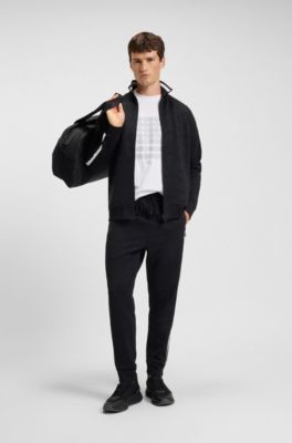 Interlock-cotton T-shirt with circle artwork, White