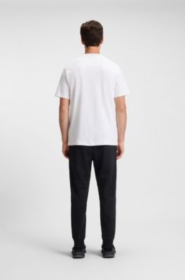 Interlock-cotton T-shirt with circle artwork, White