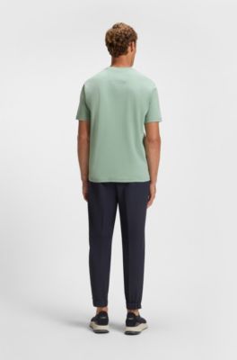 Interlock-cotton T-shirt with circle artwork, Light Green