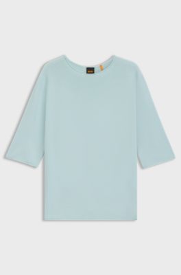 Seamless sweater in a structured knit, Light Blue