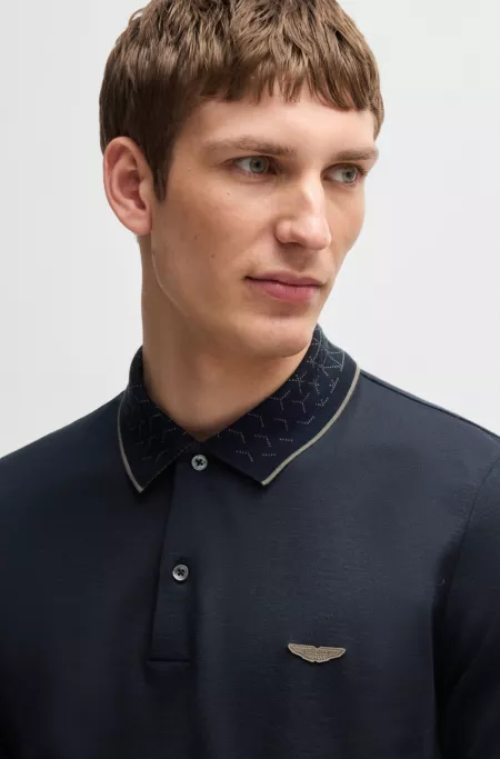 BOSS x ASTON MARTIN polo shirt in cotton, linen and silk