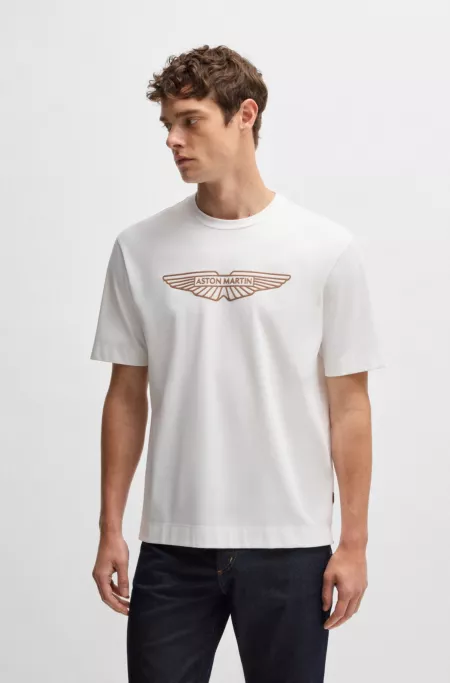BOSS x ASTON MARTIN stretch-cotton T-shirt with logo artwork