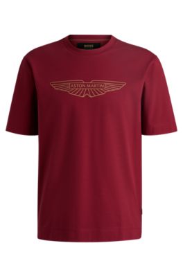 Tシャツ・カットソー Boss Cotton T-Shirt BOSS - Cotton-jersey T-shirt with logo print - Dark Blue