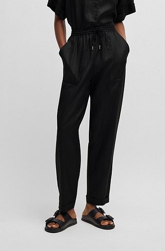 Casual Trousers in Black by HUGO BOSS | Women Casual Trousers in Black by HUGO BOSS | Women