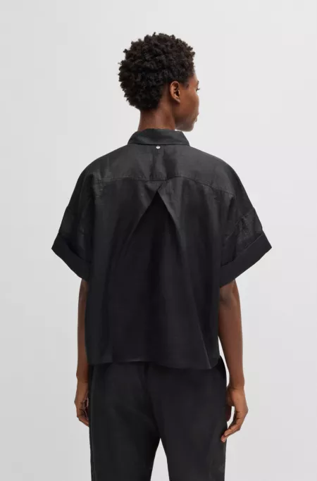 Oversized-fit blouse in ramie