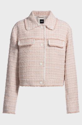 Regular-fit tweed jacket, Light Pink