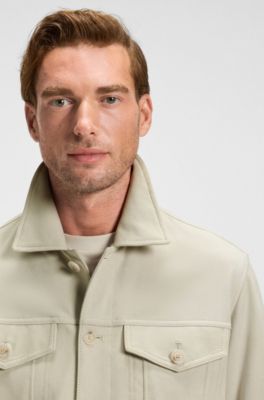 Regular-fit jacket in nappalan suede, Natural
