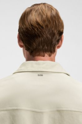 Veste Regular Fit en cuir su&eacute;d&eacute; nappa, Naturel