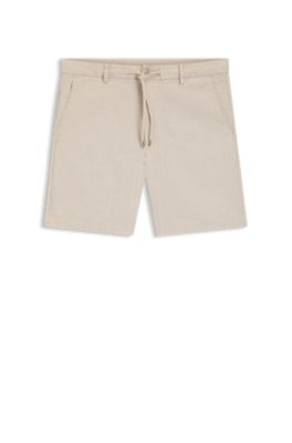 BOSS - レギュラーフィット ショートパンツ リネンブレンド