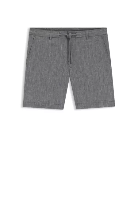 Regular-fit shorts in a linen blend with drawcord