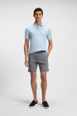 Regular-fit shorts in a linen blend with drawcord, Grey