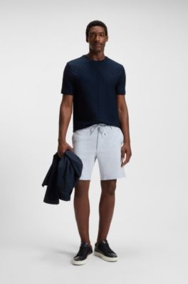 Regular-fit shorts in a linen blend with drawcord, Light Blue