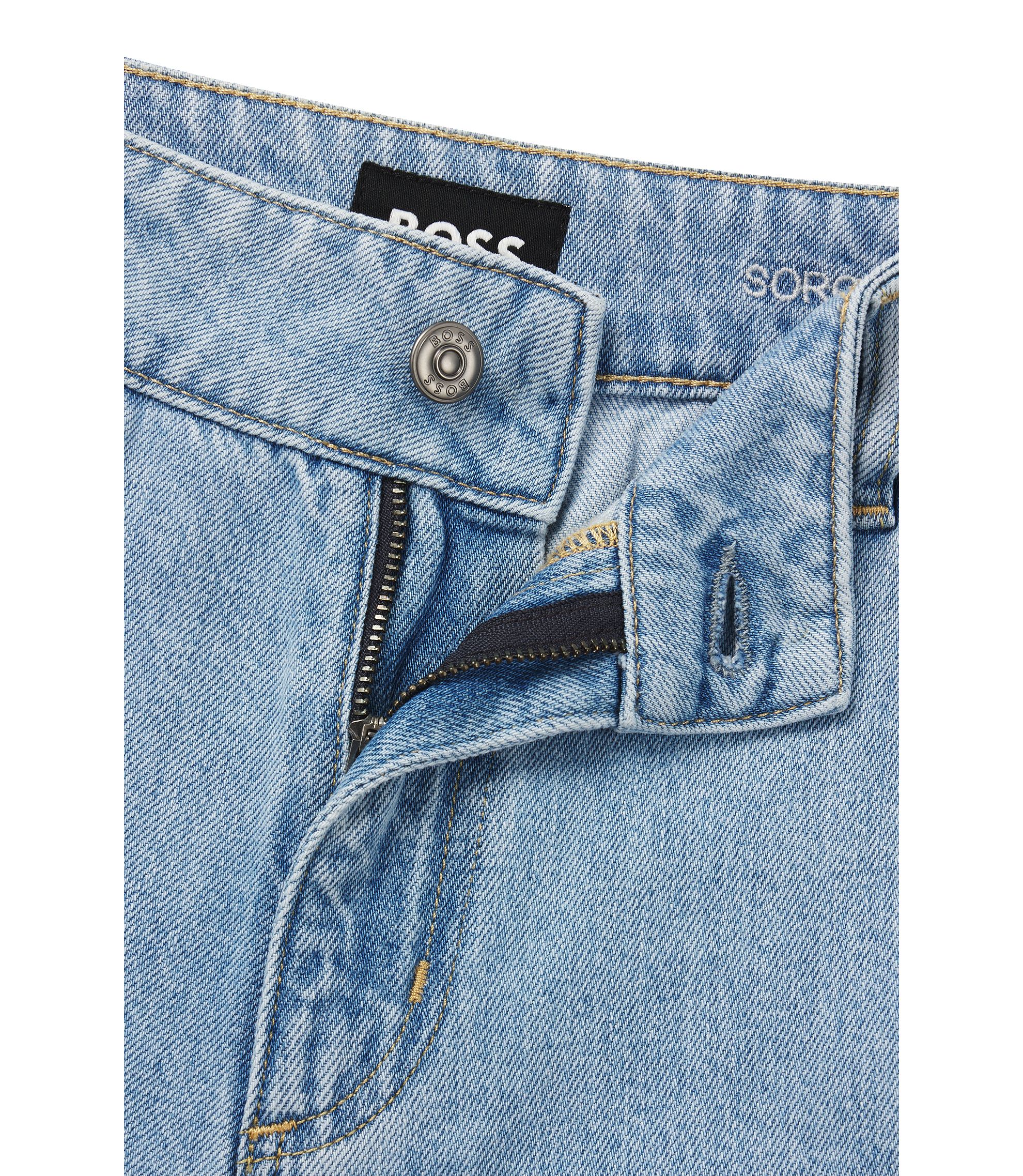 BOSS - ワイドレッグ ショートジーンズ ミッドブルーデニム BOSS - ワイドレッグ ショートジーンズ ミッドブルーデニム