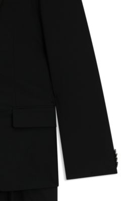 Slim-fit suit in seersucker, Black