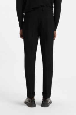Slim-fit suit in seersucker, Black