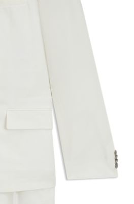 Slim-fit suit in seersucker, White