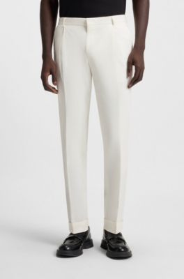 Slim-fit suit in seersucker, White