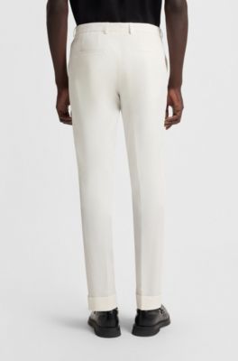 Slim-fit suit in seersucker, Natural