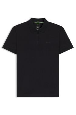 Structured-cotton polo shirt with zip neck