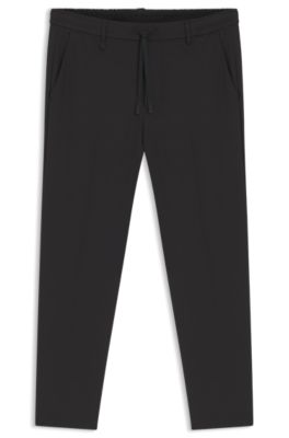 Tapered-fit trousers with water-repellent finish, Black