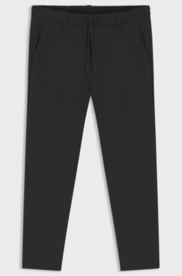 Tapered-fit trousers with water-repellent finish, Black