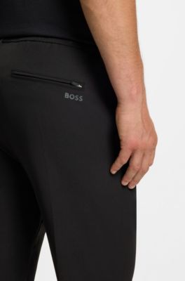 Tapered-fit trousers with water-repellent finish, Black