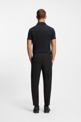 Tapered-fit trousers with water-repellent finish, Black