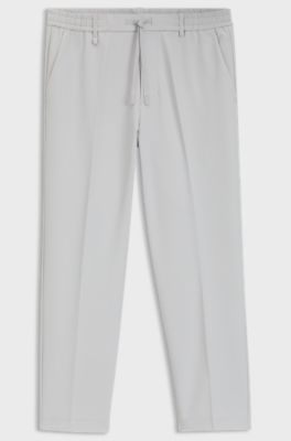 Tapered-fit trousers with water-repellent finish, Light Grey