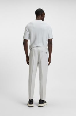 Tapered-fit trousers with water-repellent finish, Light Grey