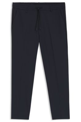 Tapered-fit trousers with water-repellent finish, Dark Blue