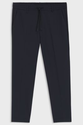 Tapered-fit trousers with water-repellent finish, Dark Blue