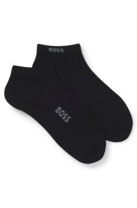 Two-pack of ankle socks in a bamboo blend, Black