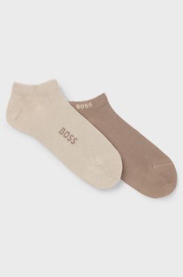 Two-pack of ankle socks in a bamboo blend, Beige