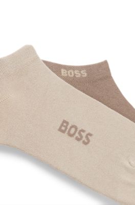 Two-pack of ankle socks in a bamboo blend, Beige