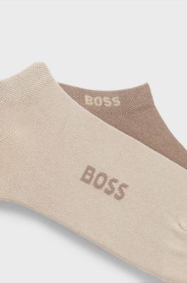 Calzini corti in misto bamb&ugrave; in confezione da due, Beige