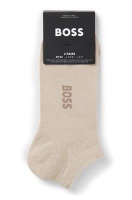 Two-pack of ankle socks in a bamboo blend, Beige