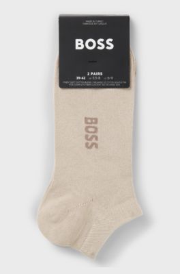 Two-pack of ankle socks in a bamboo blend, Beige