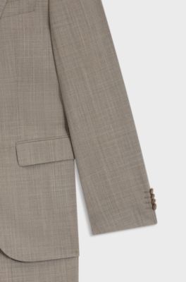 Regular-fit suit in patterned stretch cloth, Beige
